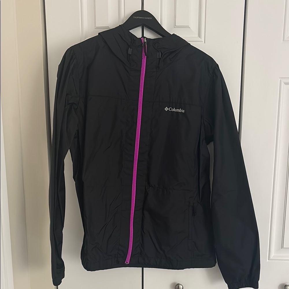 Columbia Black Jacket with Purple Zipper